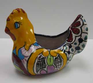 Mexican Pottery - Talavera Chicken Planter